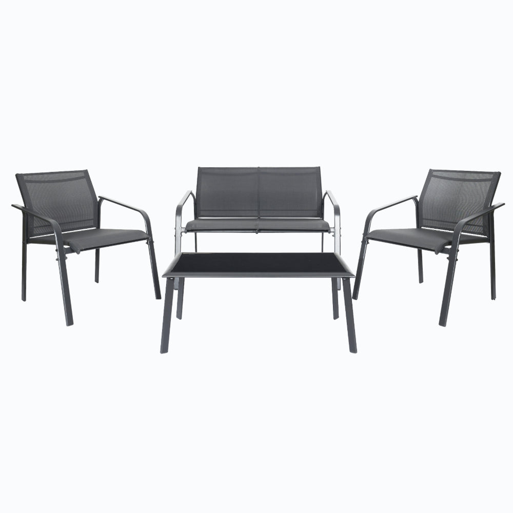 HOME DECO FACTORY Salon de jardin Naxos gris M2