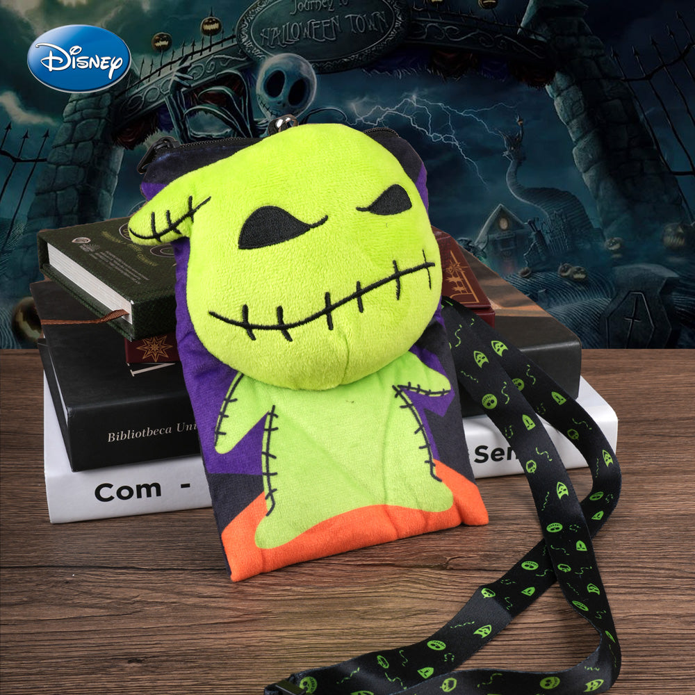 Disney 1 pièce Porte-cartes en peluche Oogie Boogie avec tour de cou L’Étrange Noël de monsieur Jack sous licence officielle, Accessoire de cosplay Skellington Ville d’Halloween