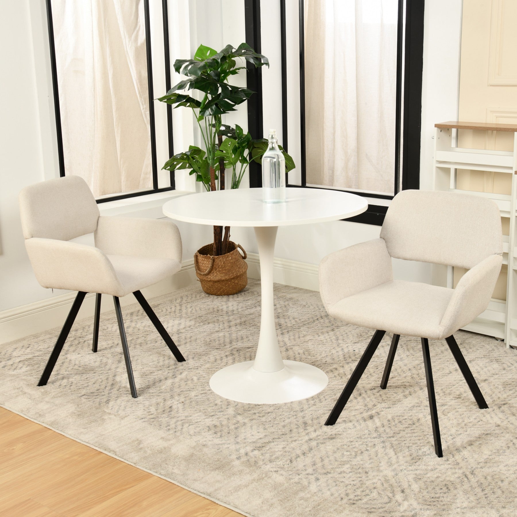 URBAN MEUBLE Chaise de salle à manger CALIFORNIA - Beige (Lot de 2)