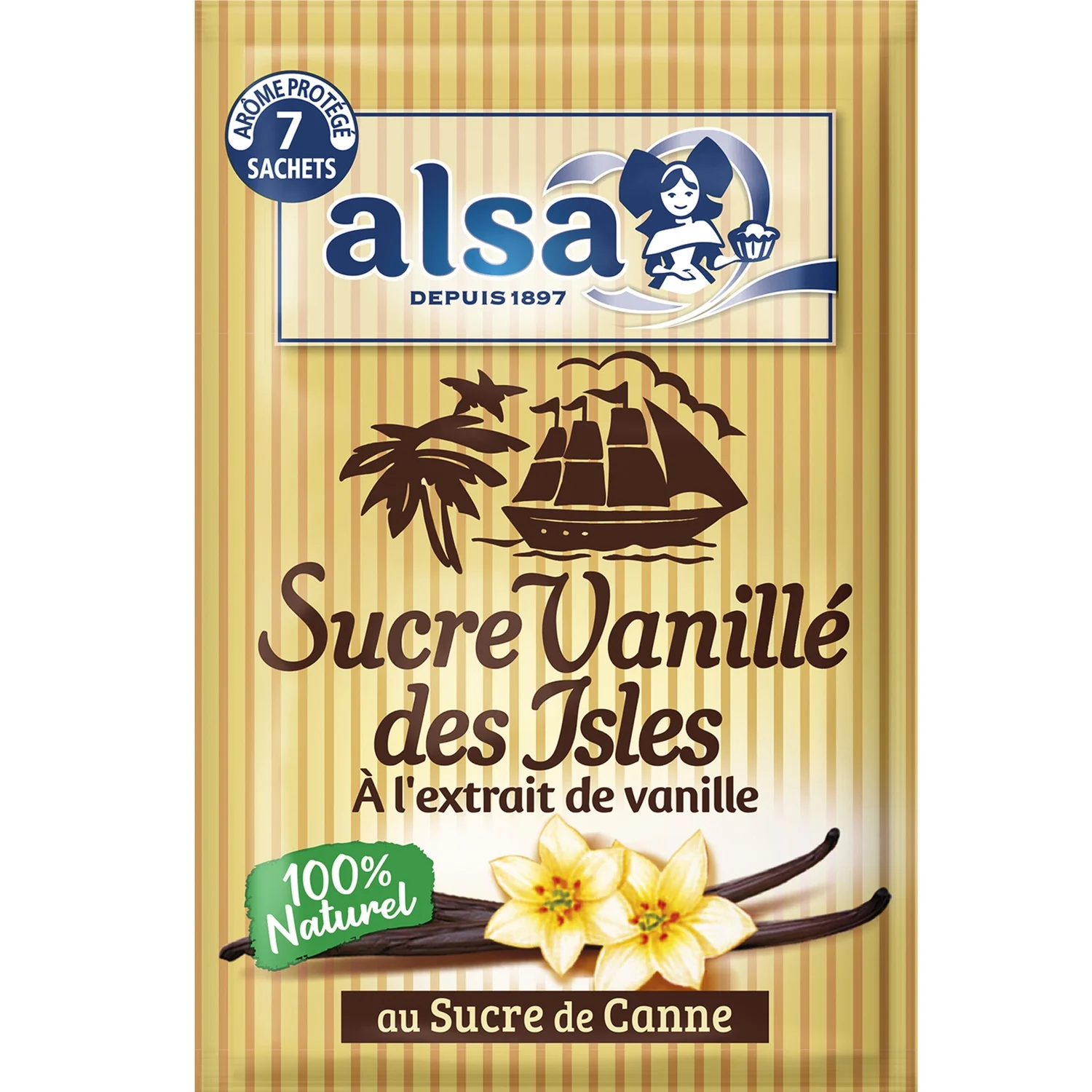ALSA Sucre vanillé des îles - 7 x 53 g