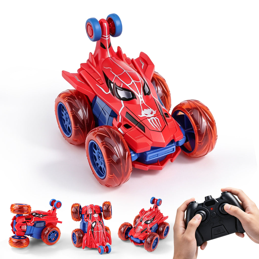 Jouet Voiture RC Spider, Voiture Télécommandée de Cascade 4WD Rechargeable Cool avec Des Loopings à 360° et Lumières Brillantes, Cadeau Jouet d'Extérieur Amusant pour Enfants de 4 à 12 Ans, Idéal pour Anniversaire ou Noël