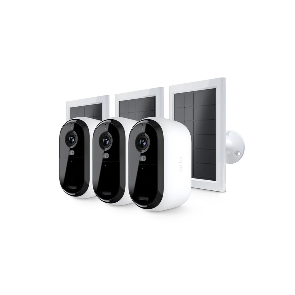 ARLO Pack Maison Protégée : Pack de 3 caméras extérieur Arlo Essential2 2K + 3 panneaux solaires + 2 caméras intérieur Arlo Essential 2K