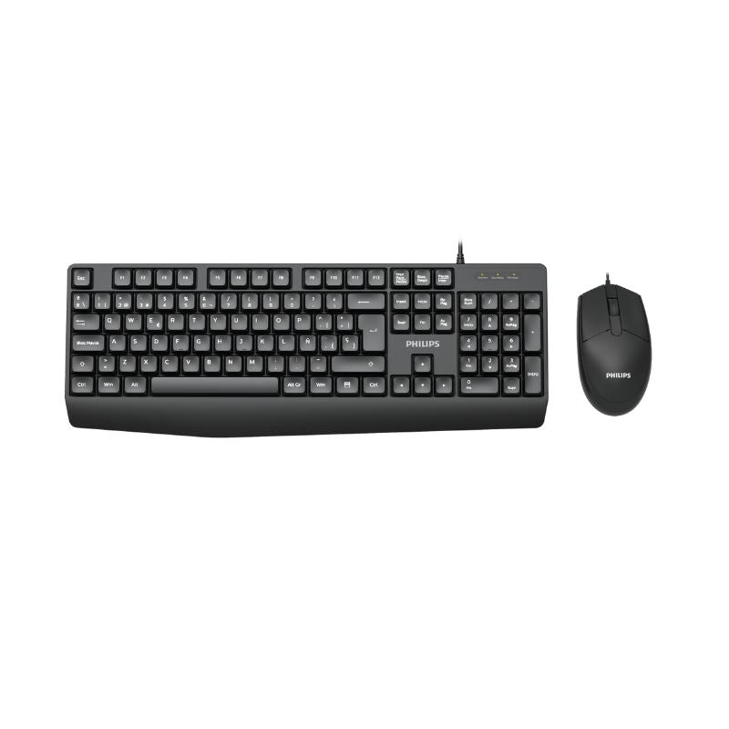 PHILIPS Pack clavier et souris filaire, Série 2000, SPT6237B/19, Version française, Noir