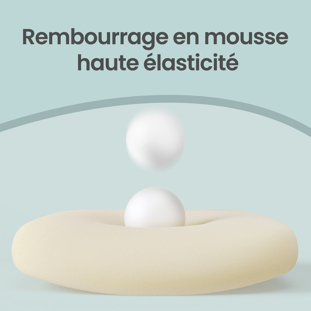 JOYFURNOS Chaise de bureau ergonomique blanc nuage en maille – Accoudoirs relevables, épais coussin en mousse, inclinaison 90–105°, hauteur réglable 103–110 cm