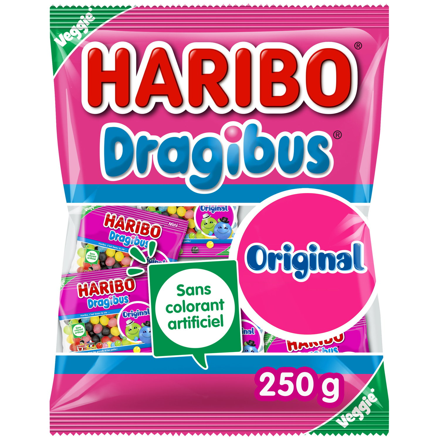 HARIBO confiserie dragéifiée dragibus sachet multipack 250g