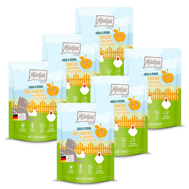 [Peut être servi frais pour l'été] MjAMjAM Quetschie Nourriture humide pour chat poulet pomme 300 g x 6