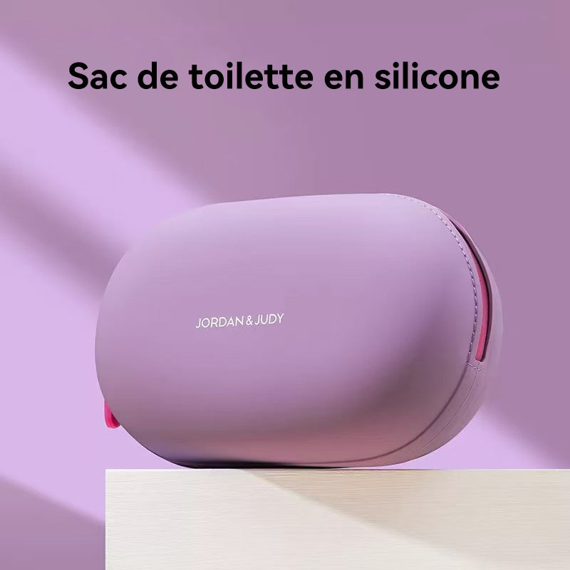 JORDAN&JUDY Trousse de lavage en silicone, sac de rangement imperméable de grande capacité et portable, Violet