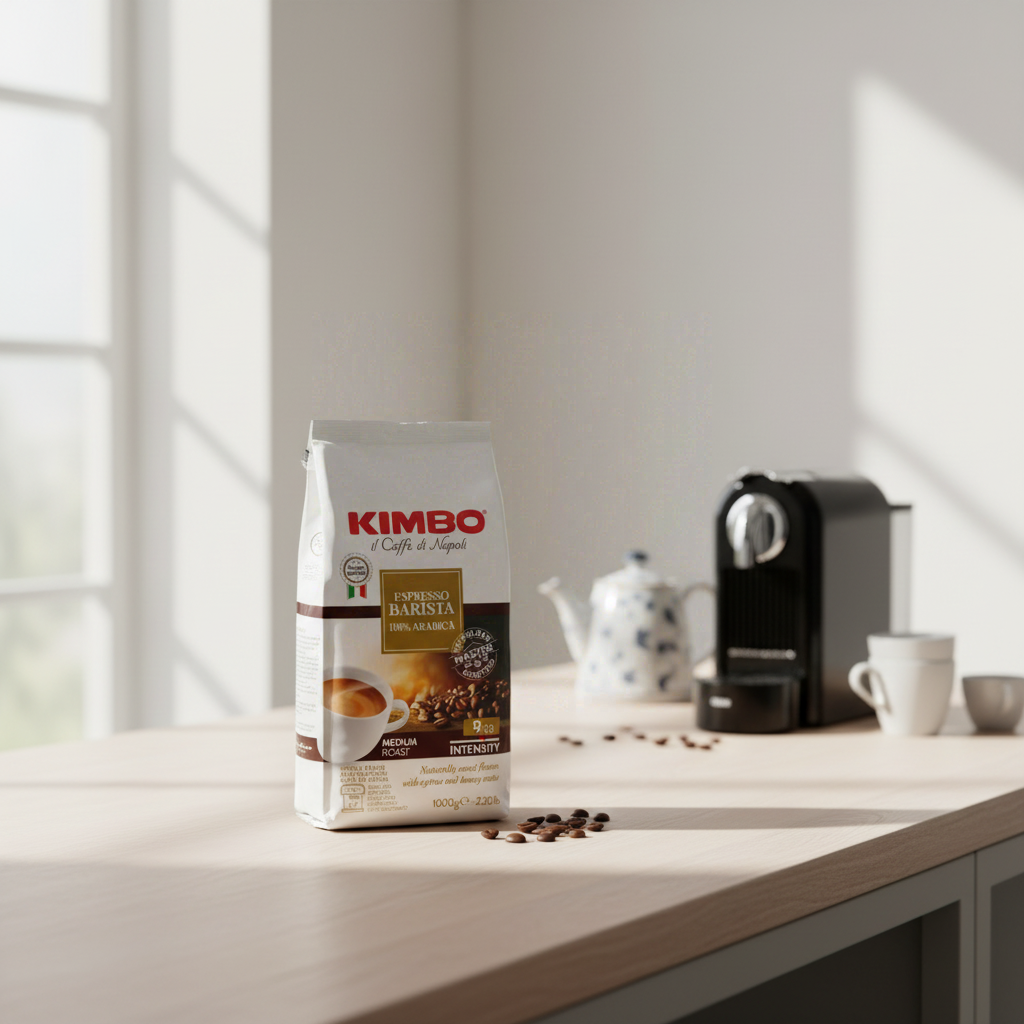 KIMBO Café en grains Espresso Barista 100 % Arabica Torréfaction moyenne Intensité 9/13 1 kg