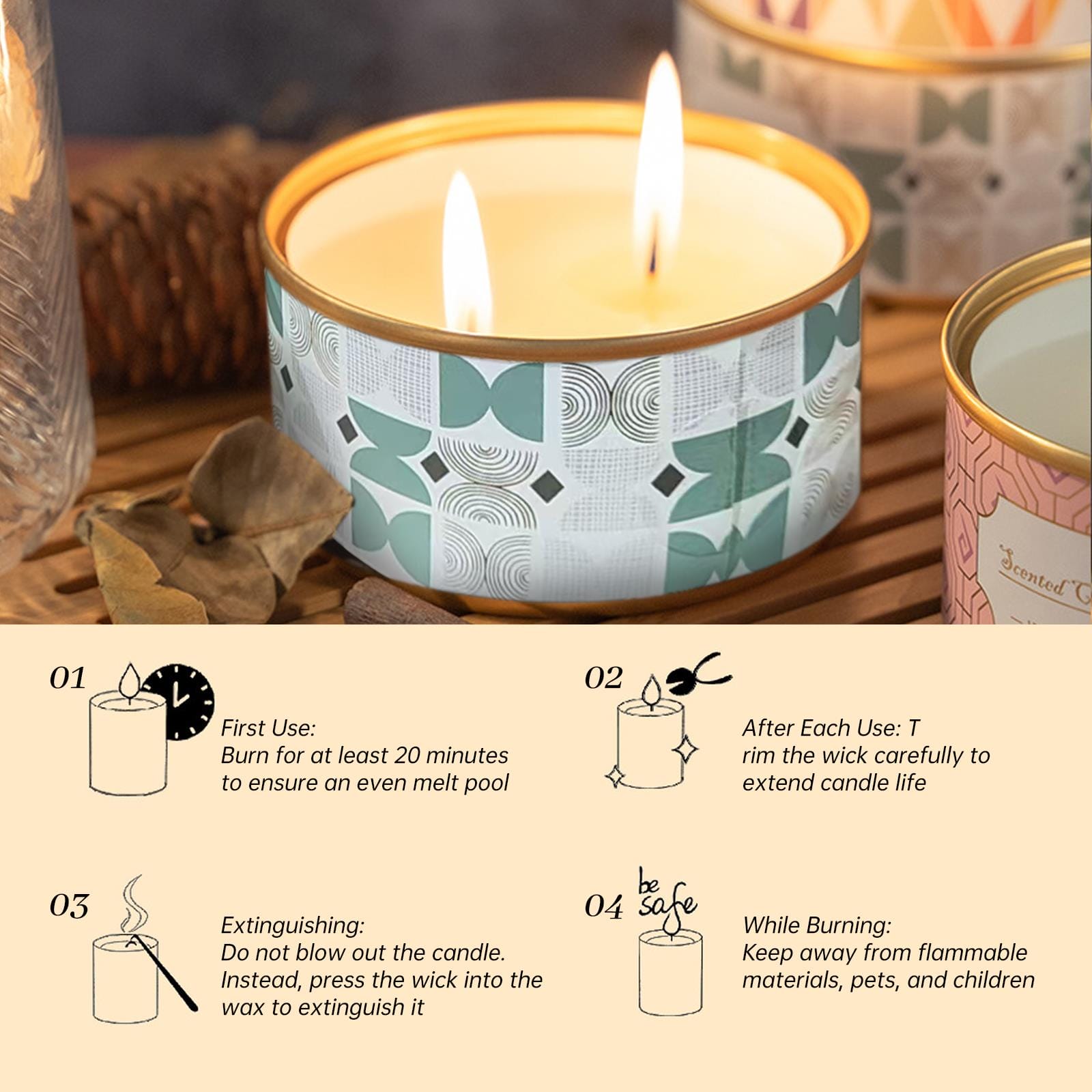 Zooly Bougie parfumée en pot Fleur de prunier japonais 120 g 1 pièce