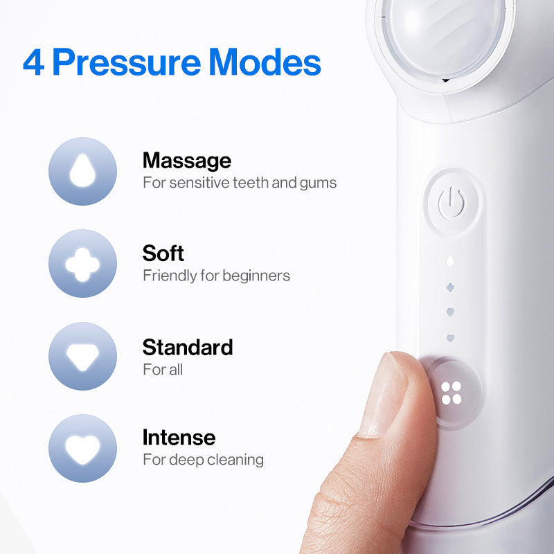 Usmile C10 Hydropulseur portable, autonomie 95 jours, 4 modes, buse 360°, réservoir 180 ml, IPX7, recommandé pour appareils orthodontiques, dents sensibles et implants