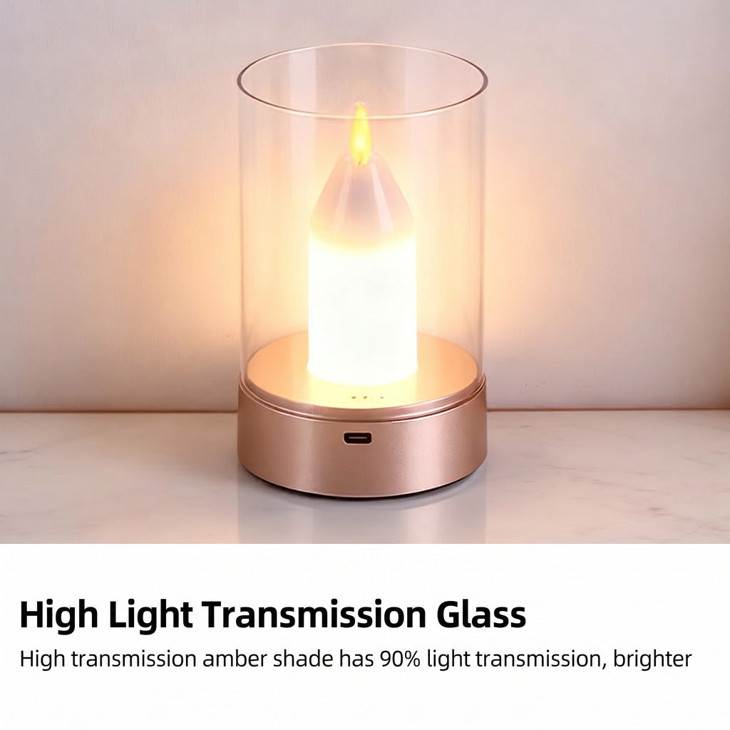 Lichtsinn Lampe de table sans fil (bougie sans flammes), lampe rechargeable avec dimmable continu, couleur de la lumière 3000 K, veilleuse LED, bougies électriques pour l’extérieur, résistantes à la pluie, pour terrasse, balcon et décoration
