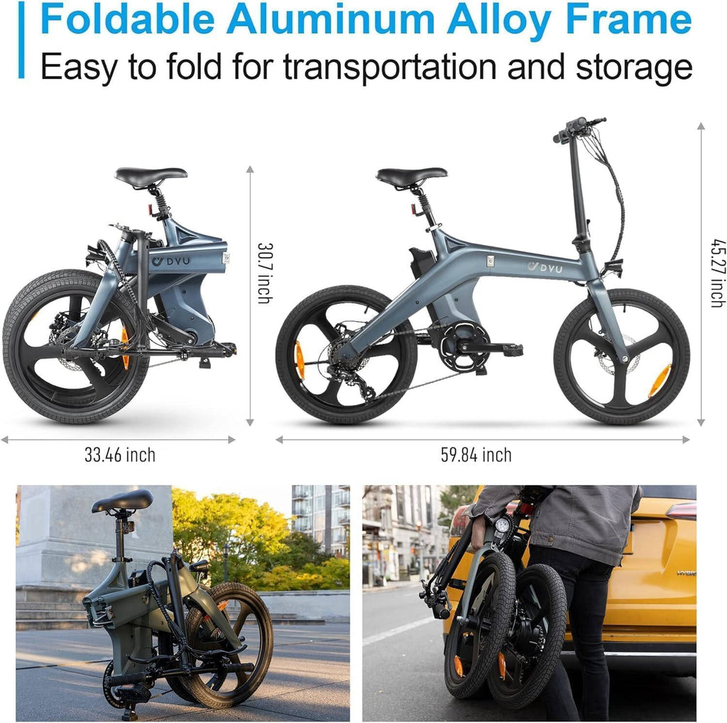 DYU T1 Vélo électrique pliant 20 pouces - Gris