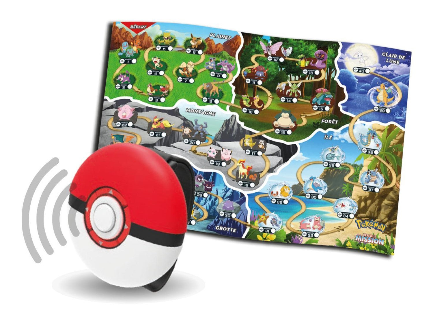 GP GAMES Pokémon - Dresseur Mission, Jeu de société ludique et immersif, Capture tous les Pokémon, Jusqu'à 4 joueurs, Pour les enfants dès 5 ans, GPK02