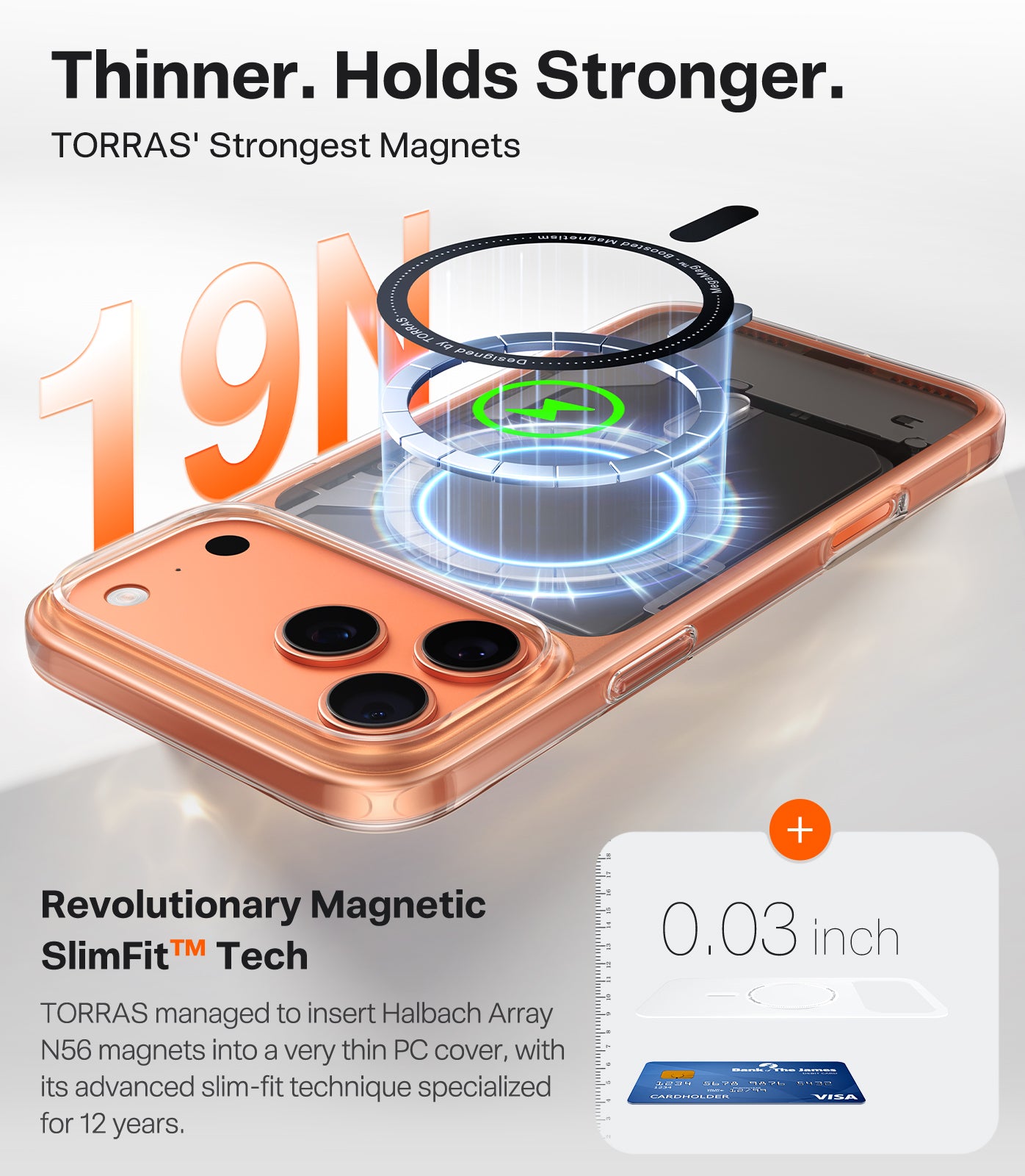 TORRAS SlimFit-Mag - Coque pour smartphone iPhone 17 Pro - Transparent