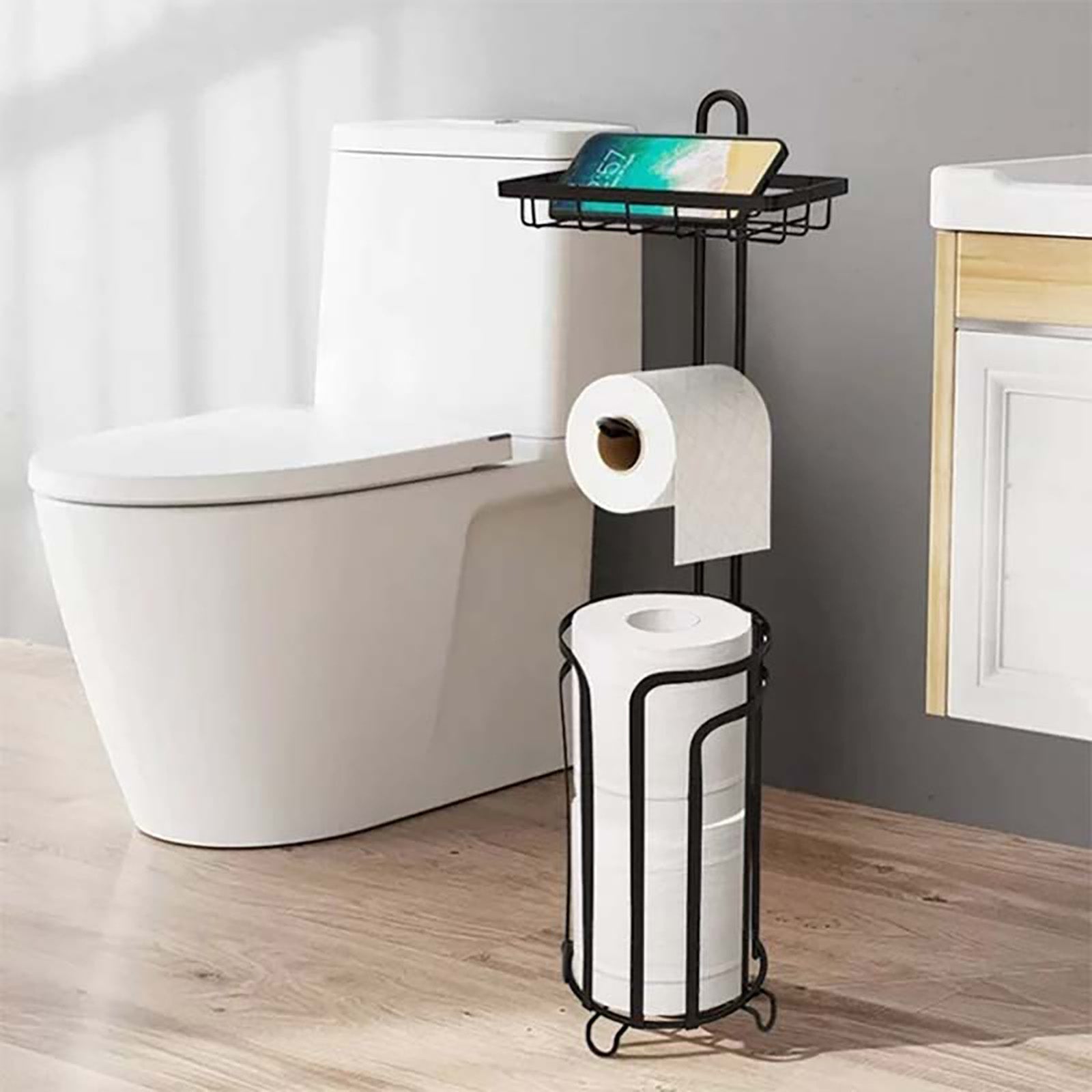 SRD 0237 Lot de 2 porte-essuie-tout à plusieurs niveaux en acier plat sur pied, Soldes du Nouvel An, Meilleures idées cadeaux