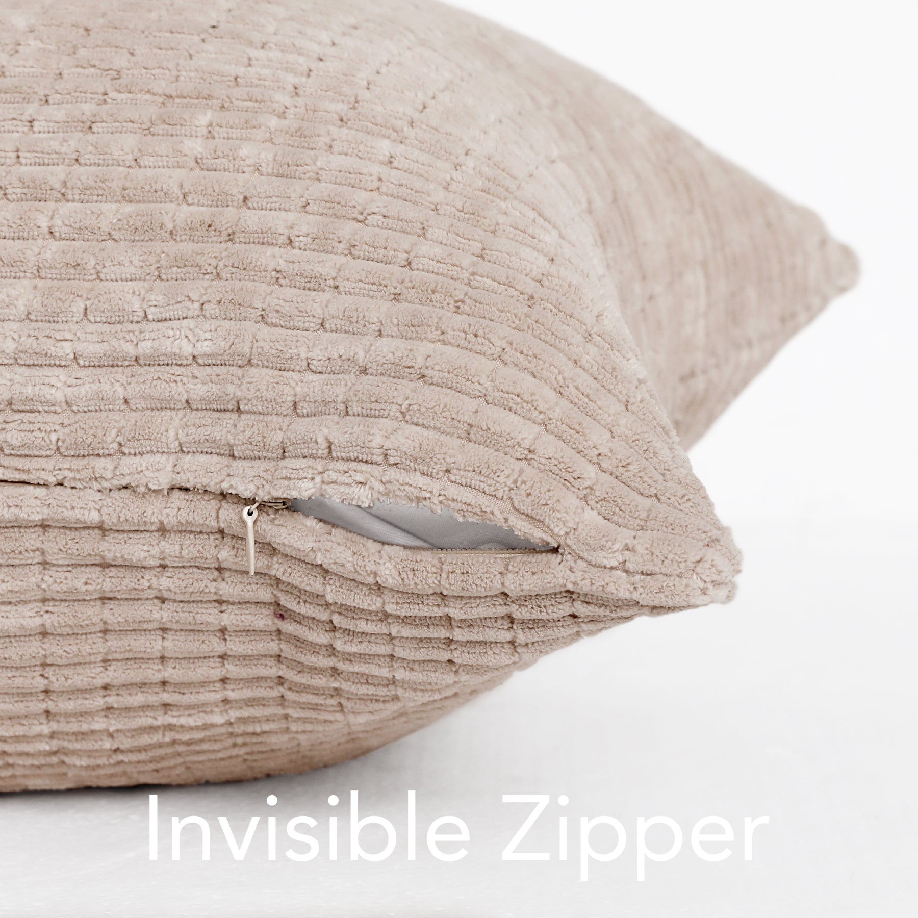 Deconovo Housse de coussin en velours Couleur beige 50*50 cm 1 pc