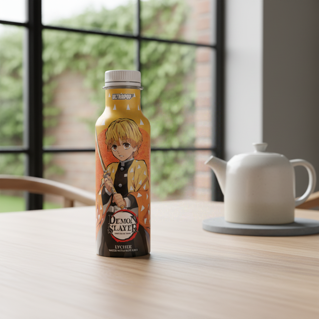 Ultra Pop - Demon Slayer: Kimetsu no Yaiba - Zenitsu - Boisson aromatisée jus de fruit saveur litchi - 33 cl