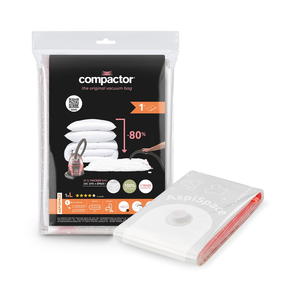 COMPACTOR Aspispace Sac de Rangement sous Vide Taille L