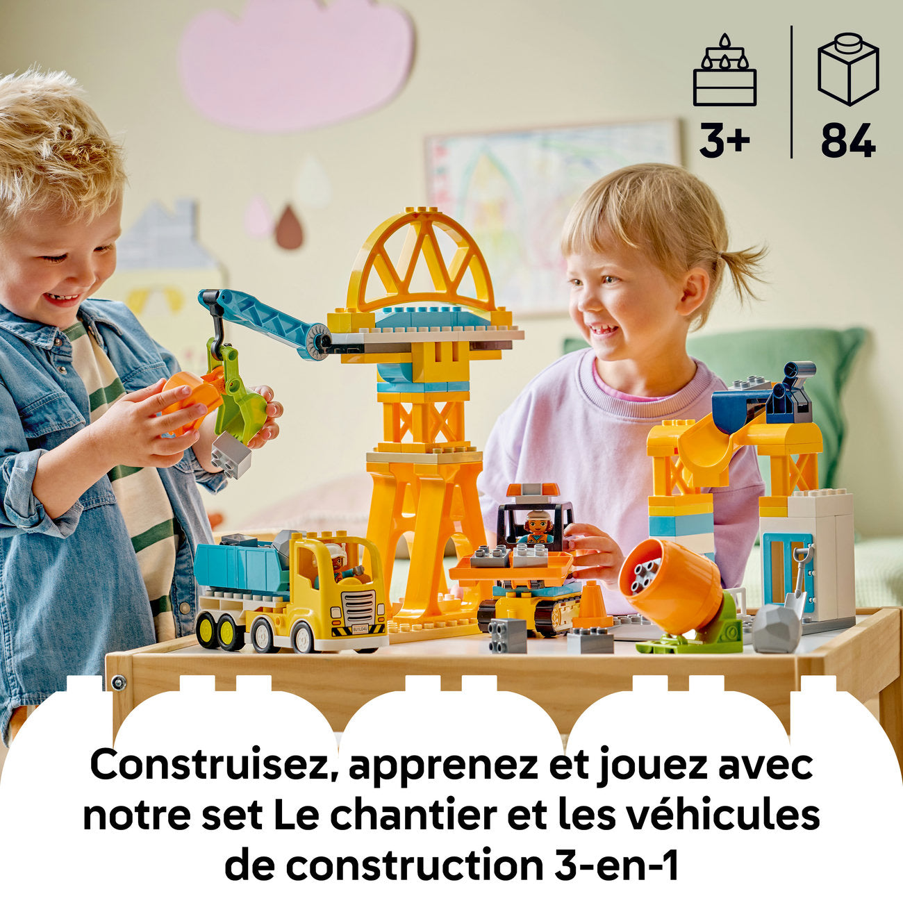 LEGO DUPLO 10476 Le chantier et les véhicules de construction 3-en-1
