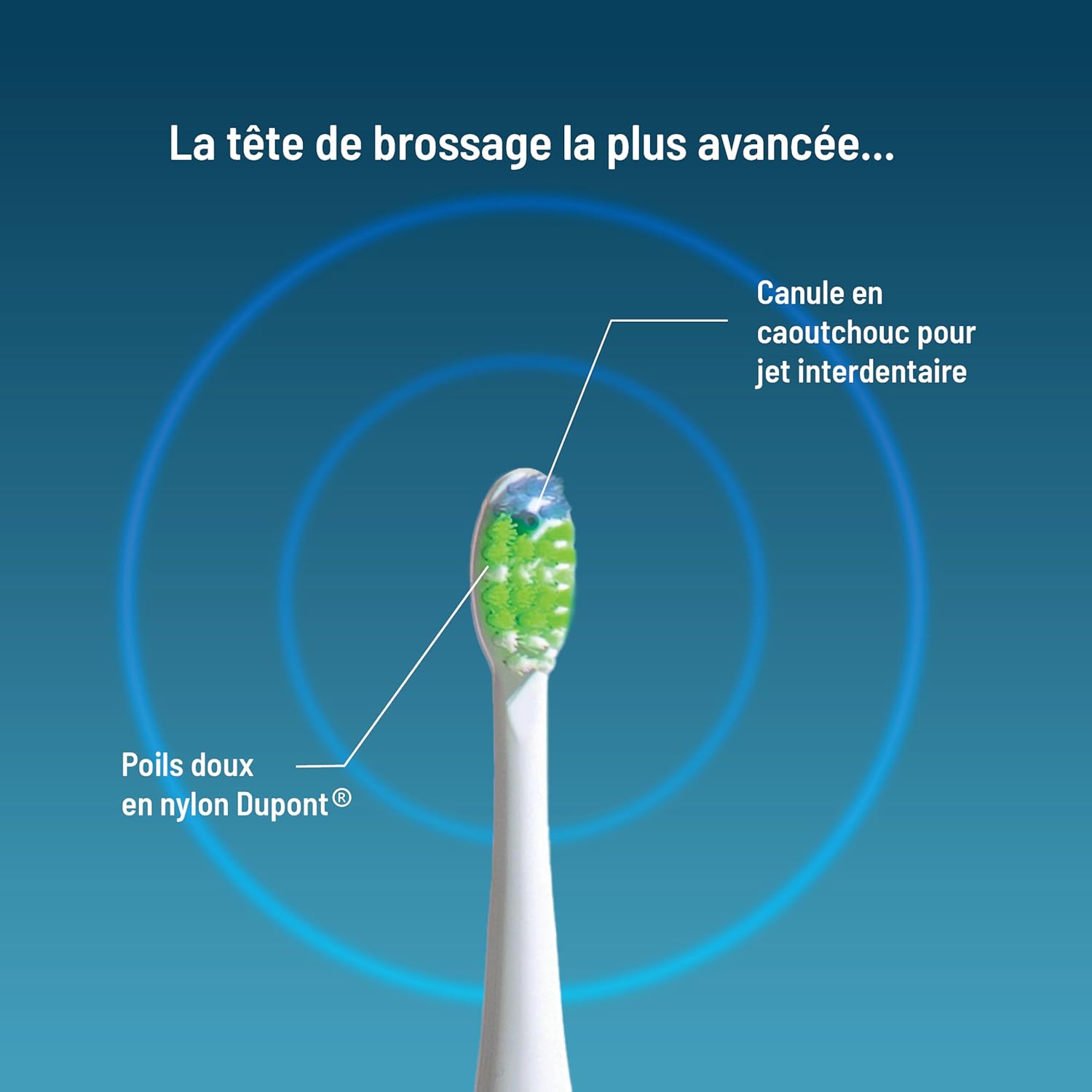 Haepi Julia – Brosse à dents électrique sonique 3-en-1 | Brossage + Jet interdentaire + Nettoyage des gencives | 48 000 vibrations/min | Rechargeable par USB