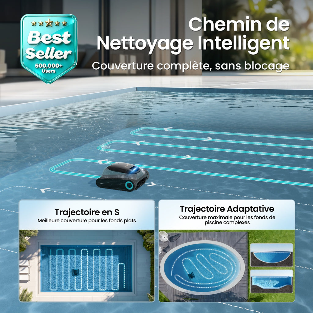 AIPER (2026 Nouveau) Scuba S1 + EcoSurfer S2 – Pack Robot Piscine sans Fil & Robot Skimmer Solaire | Nettoyage Fond, Parois, Ligne d’Eau & Surface 24/7, Double Filtration, Contrôle Via Application