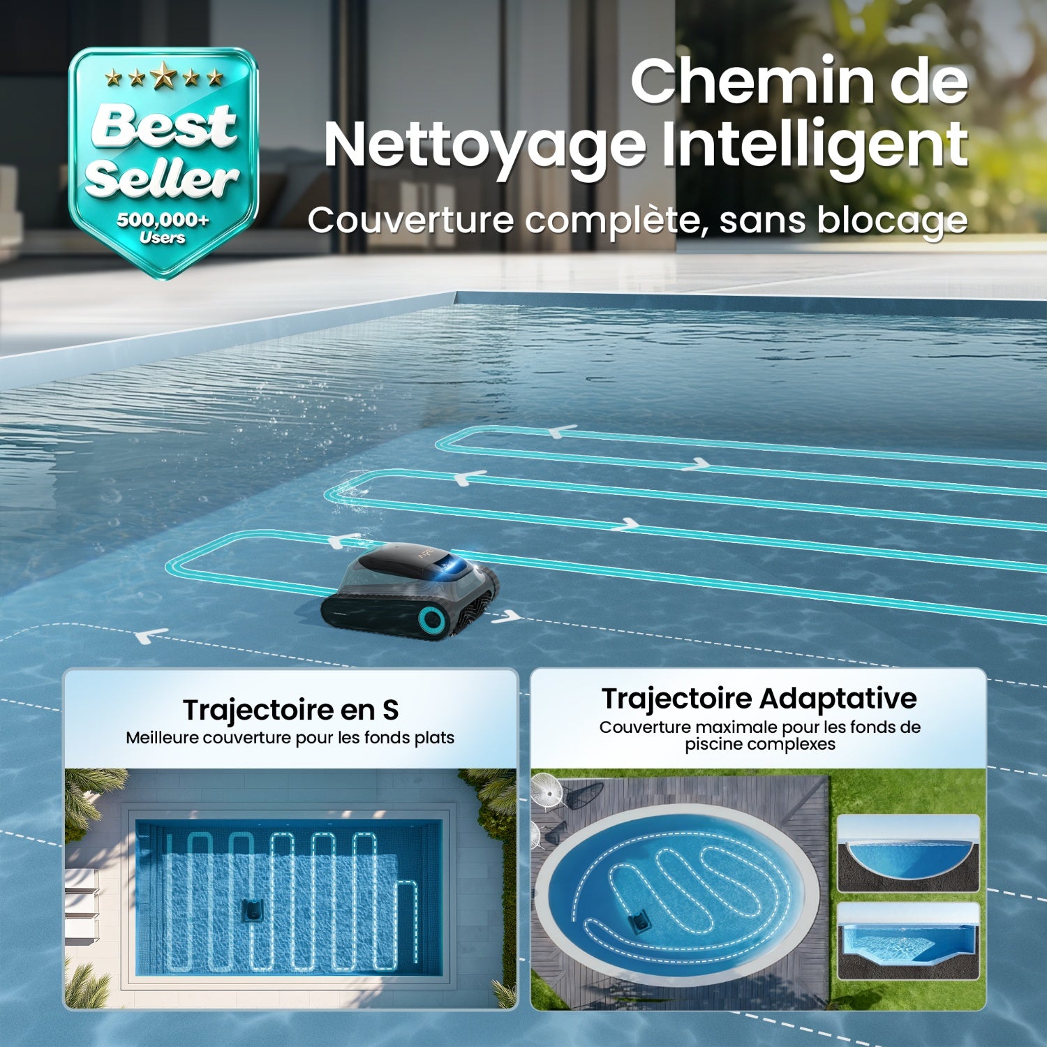 AIPER (2026 Nouveau) Scuba S1 + EcoSurfer S2 – Pack Robot Piscine sans Fil & Robot Skimmer Solaire | Nettoyage Fond, Parois, Ligne d’Eau & Surface 24/7, Double Filtration, Contrôle Via Application