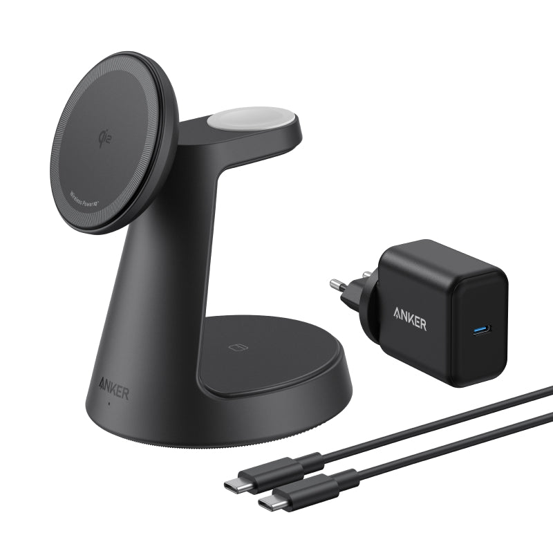 Anker MagGo Station de charge sans fil 3-en-1 support dock Kit câble et chargeur - Europe (hors prise UK) Golden 1