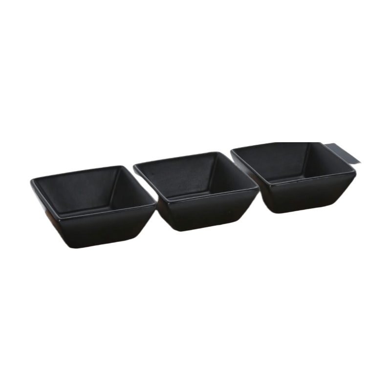 Koopman Set de service pour snacks - 3 bols avec plateau en bois