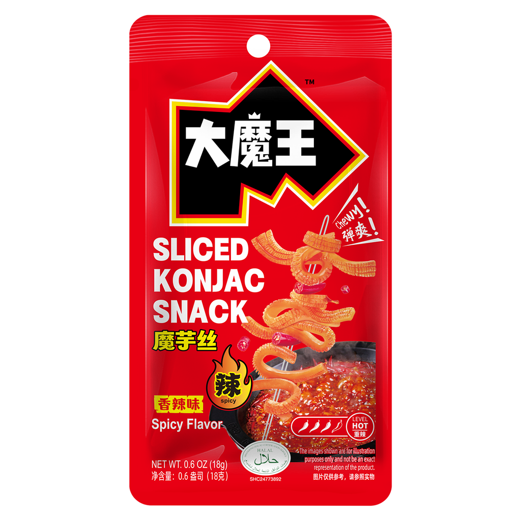 Yan Jin Pu Zi MOWON Lanières de Konjac Sel et Poivre, Saveur Épicée, 18 g * 20