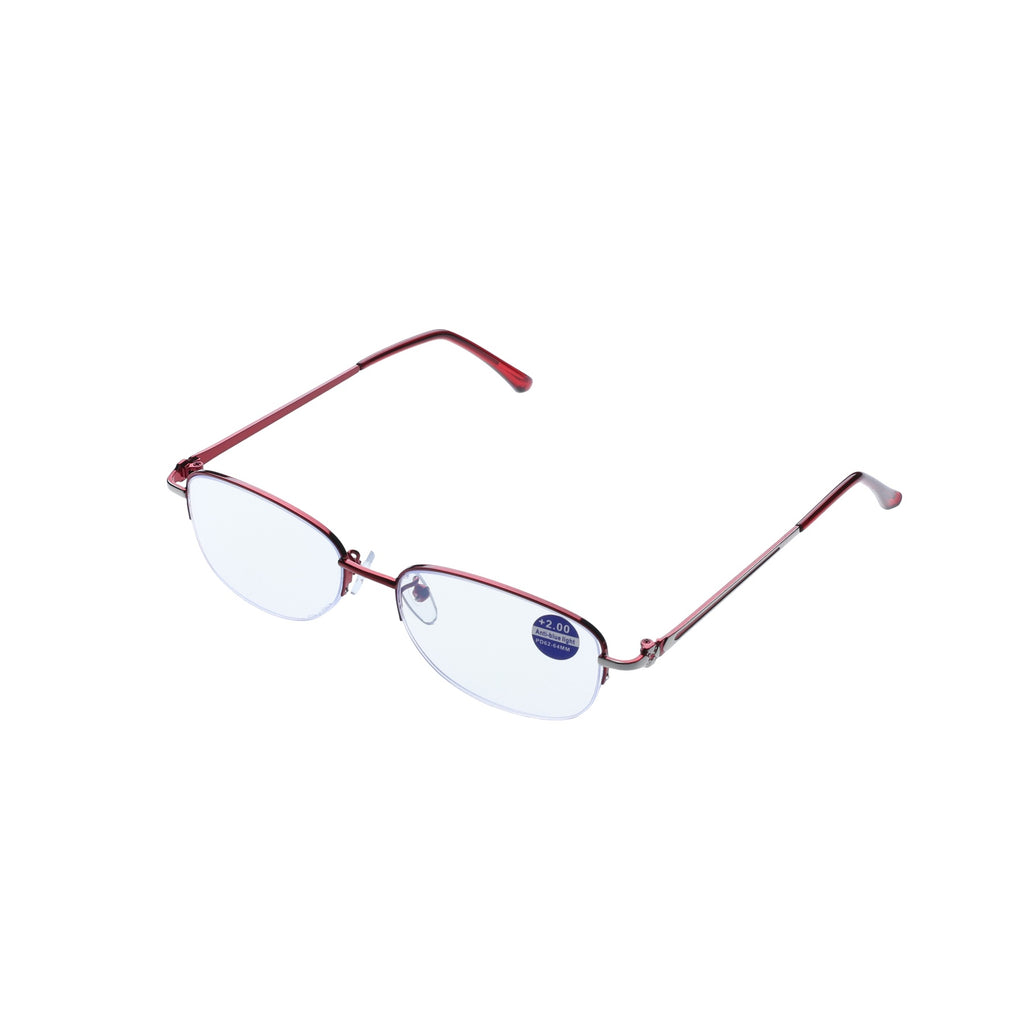 Lunettes de lecture demi-monture 350d (Rouge) Lunettes de lecture unisexes, simples et durables, indispensables pour le bureau et la maison