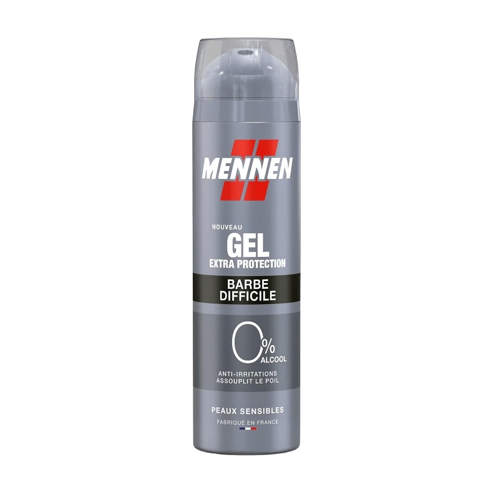 MENNEN Gel de Rasage Extra Protection pour Barbe Très Dure, Sans Alcool, 200 ml