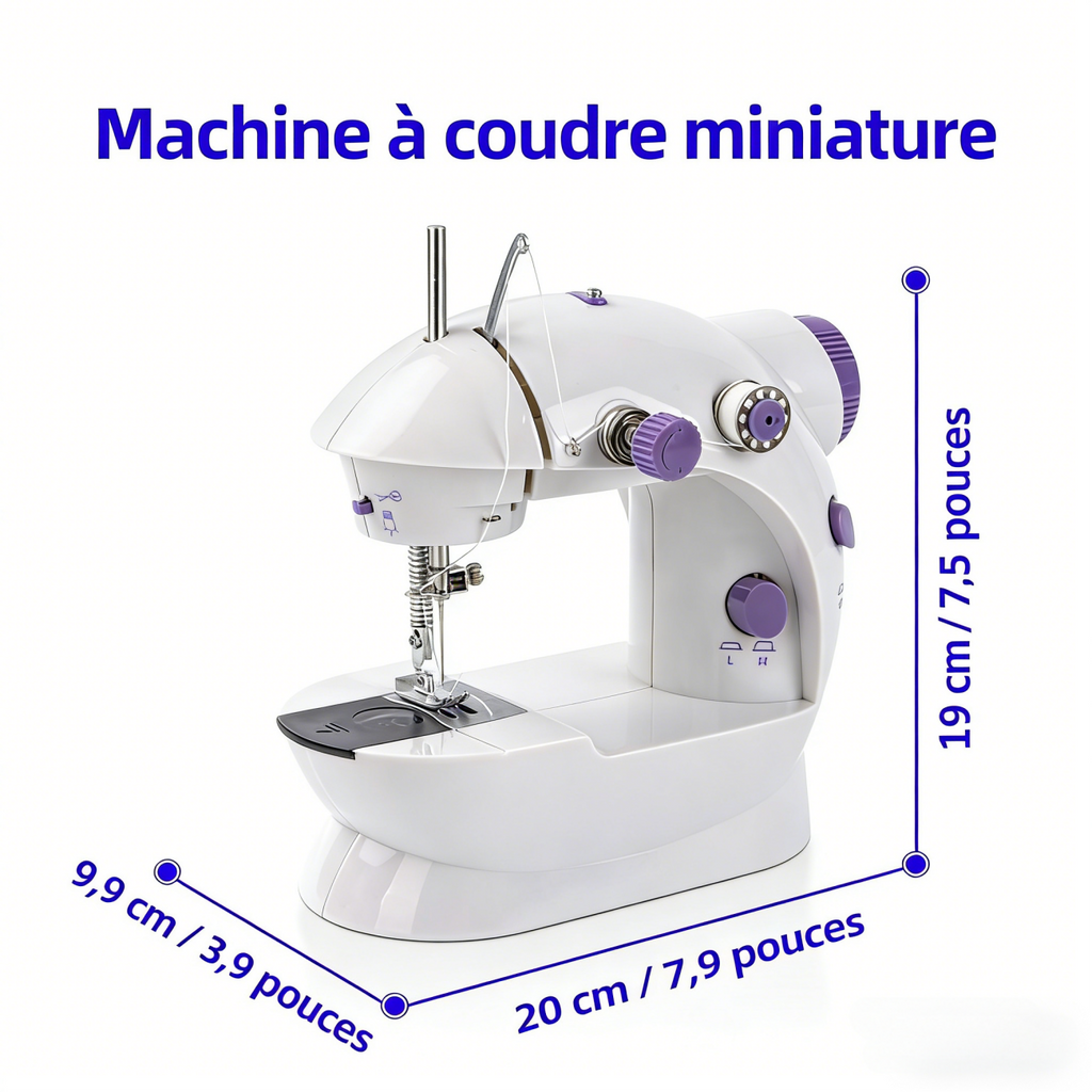IAGREEA Machine à coudre électrique portable à pédale, mécanique, 6 V, 1 A alimentation secteur ou 4 piles AA avec pédale, 1 bobineuse, 1 bobineuse vide, 1 aiguille de rechange et 1 appareil d’ajutage