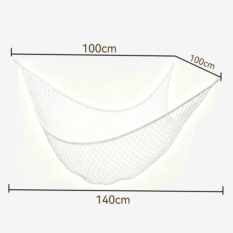 JORDAN&JUDY Filet de rangement pour jouets, hamac de rangement pour peluches, blanc