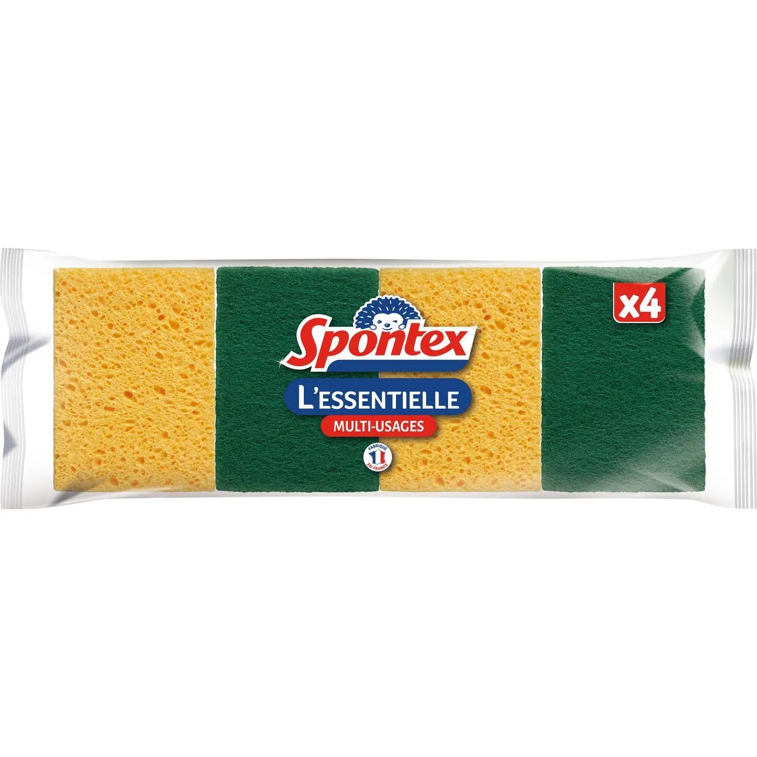 SPONTEX Éponges multi-usages double face format compact 4 éponges