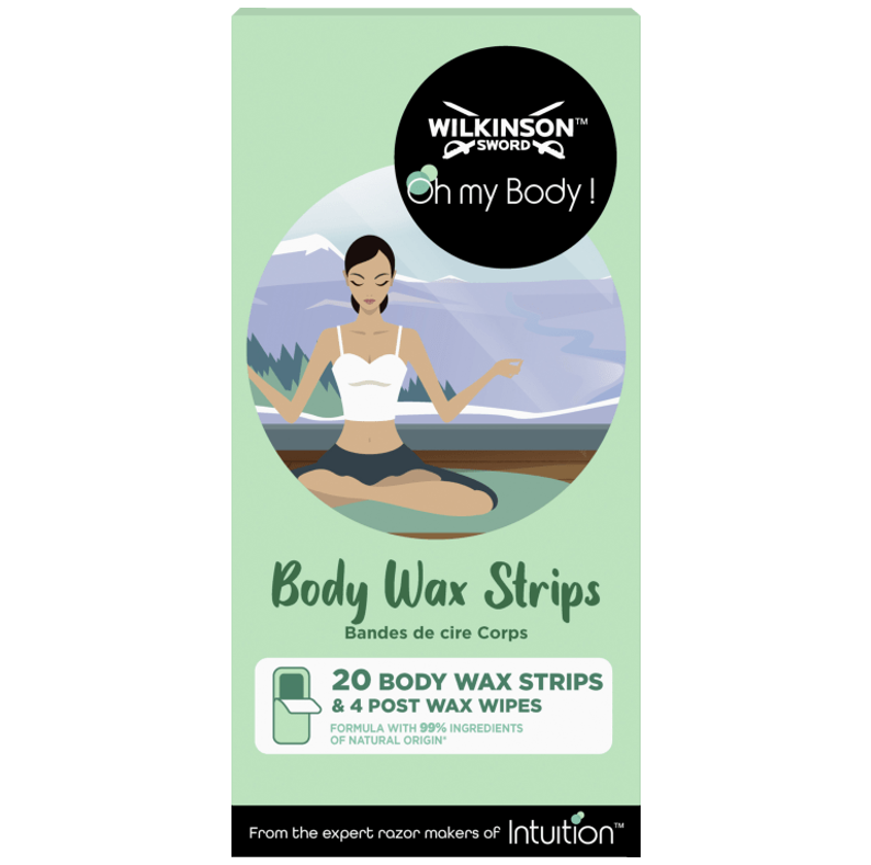 Wilkinson Sword Oh My Body Kit Dépilatoire Cire Corps - 20 Bandes Dépilatoires