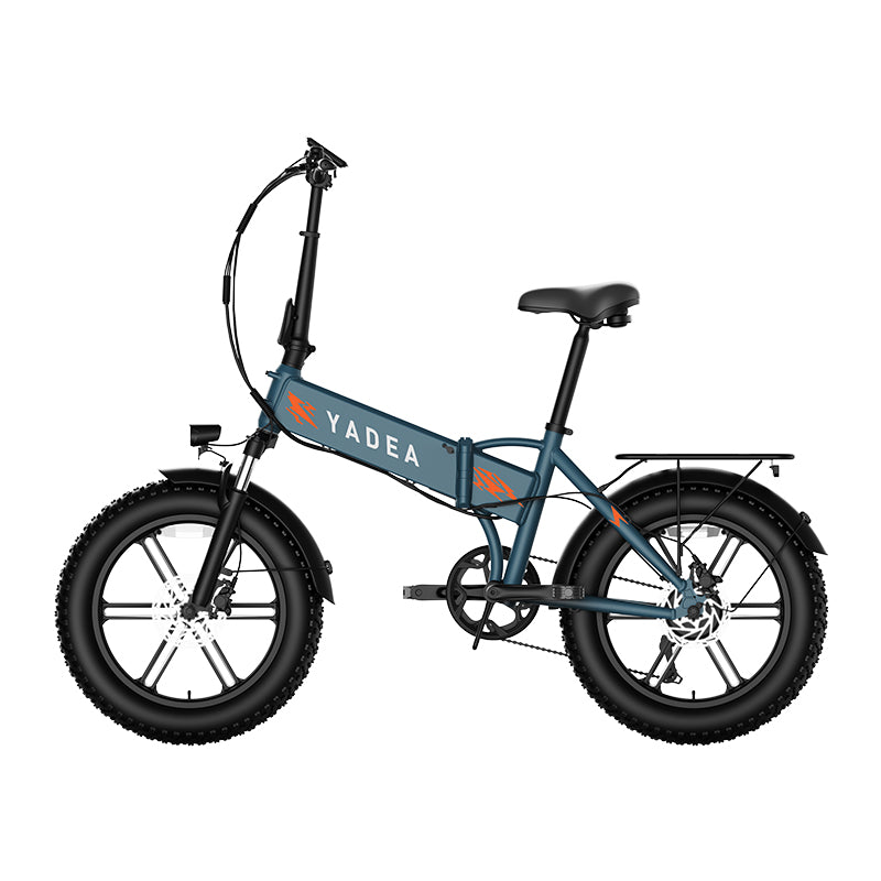 Vélo électrique pliable YADEA Rover à pneus larges, Vert, Pneus 20 × 4,0 pouces, Cadre en alliage d'aluminium, Longue autonomie 90-120 km, Batterie au lithium haute performance