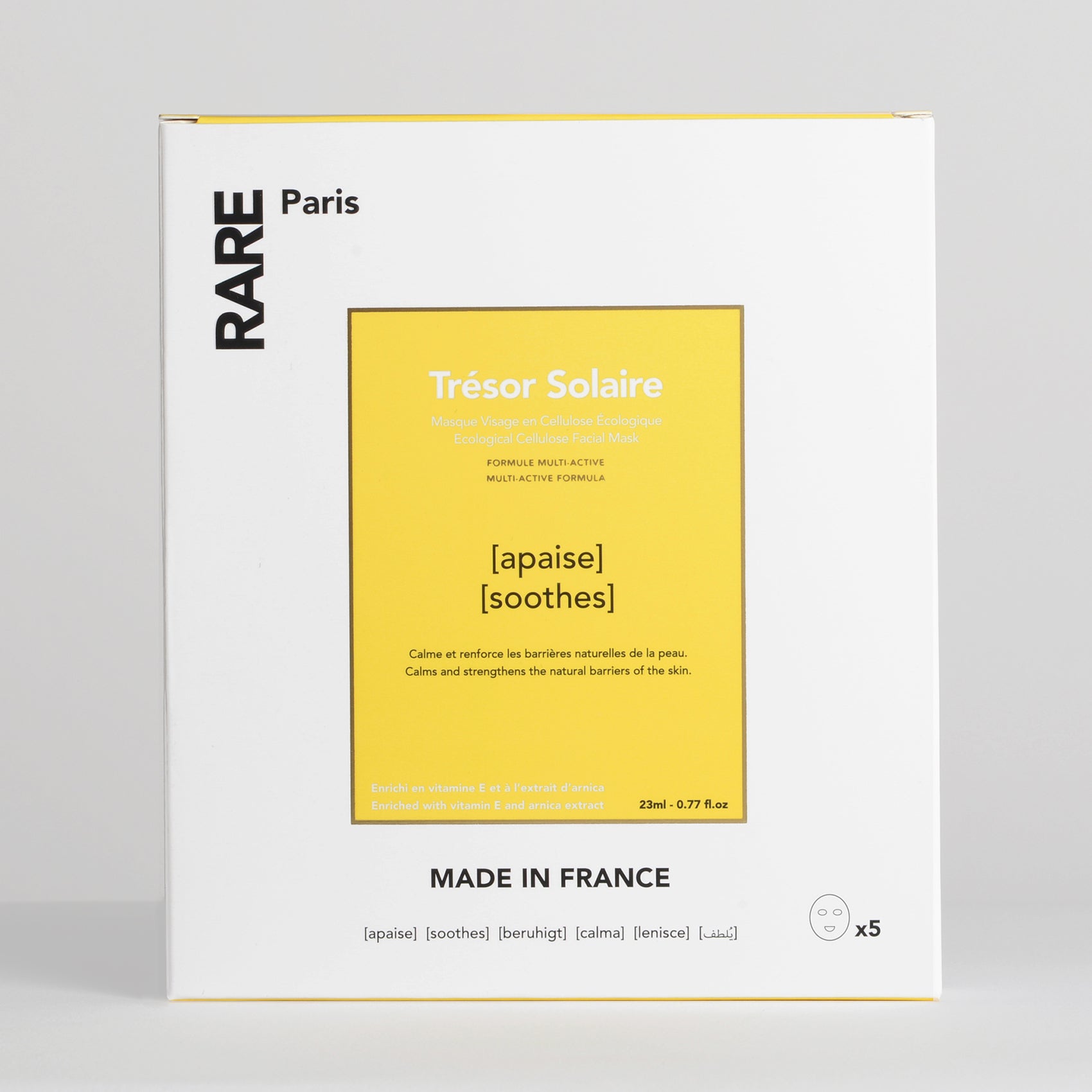 RARE Paris Trésor Solaire Boîte de Masques (5 Feuilles)