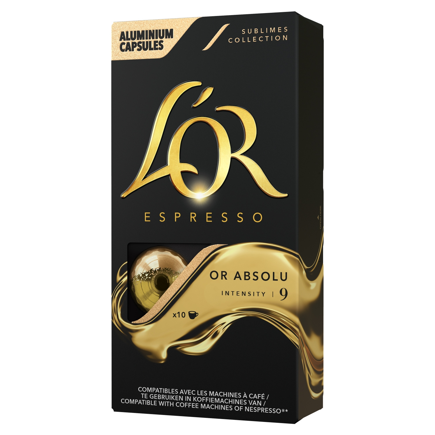L'OR Capsules Espresso Or Absolu Intensité 6 compatible Nespresso x10