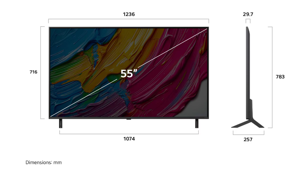 LG 55QNED80A Téléviseur QNED 4K IA Smart TV - 139 cm