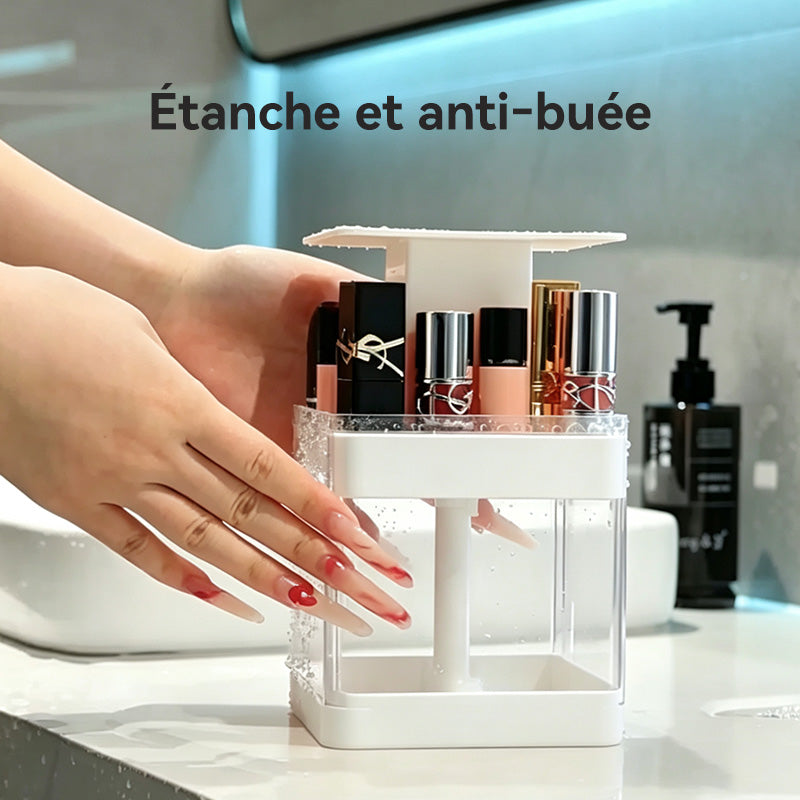 JORDAN&JUDY Plateau de rangement pour rouge à lèvres, organisateur de bureau transparent pour rouges à lèvres et vernis à ongles, blanc