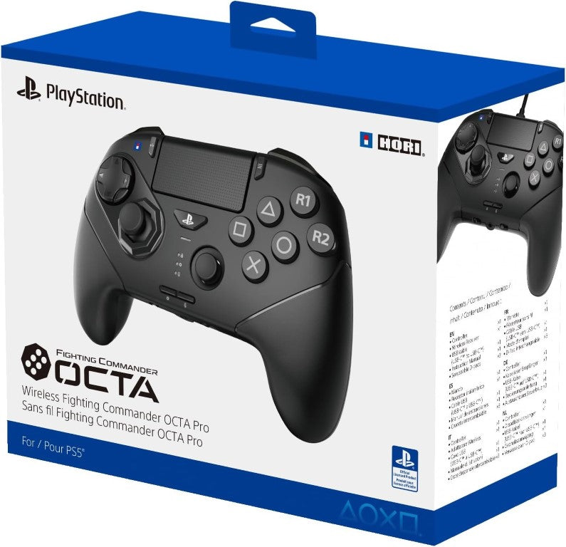 HORI Manette sans fil Fighting Commander Octa Pro pour PS5/PC - Noir