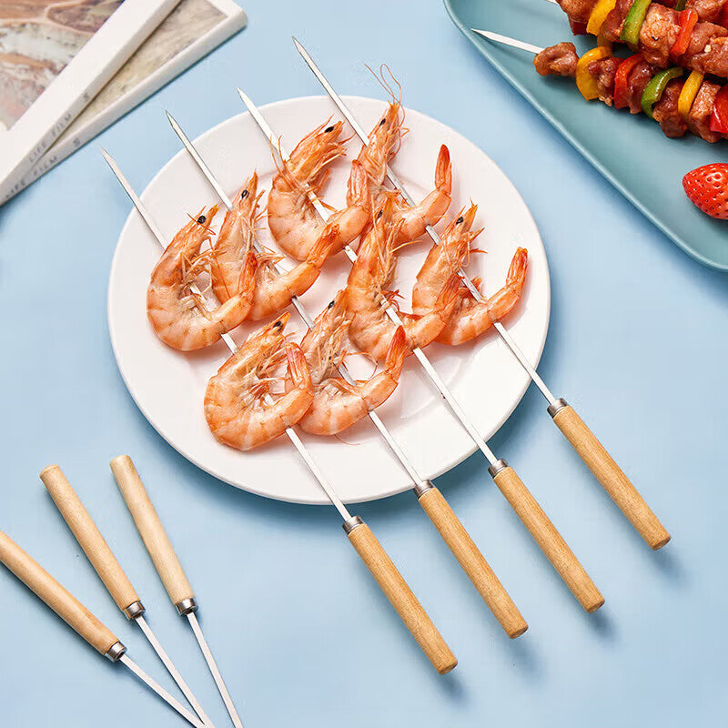 SUNCOJIA Ensemble d’ustensiles de barbecue avec gants jetables, pinceau à huile en bois, pince à charbon, pinces à aliments, set de brochettes de barbecue et papier aluminium
