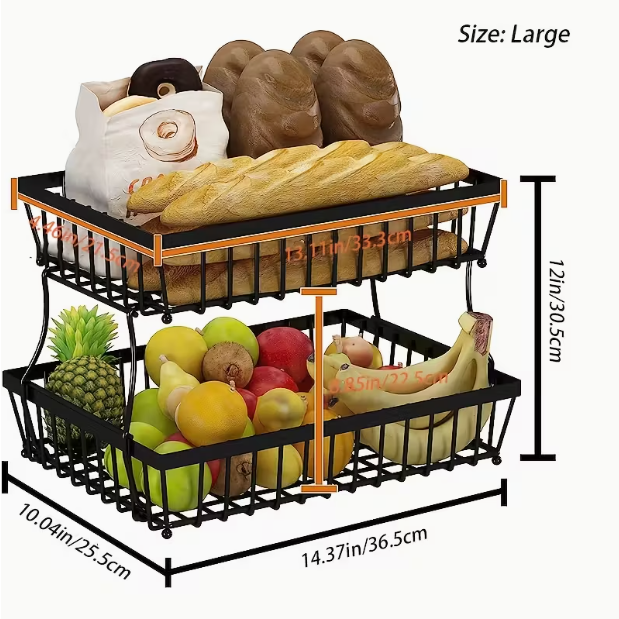 SRD Grand panier pour fruits et légumes - Noir