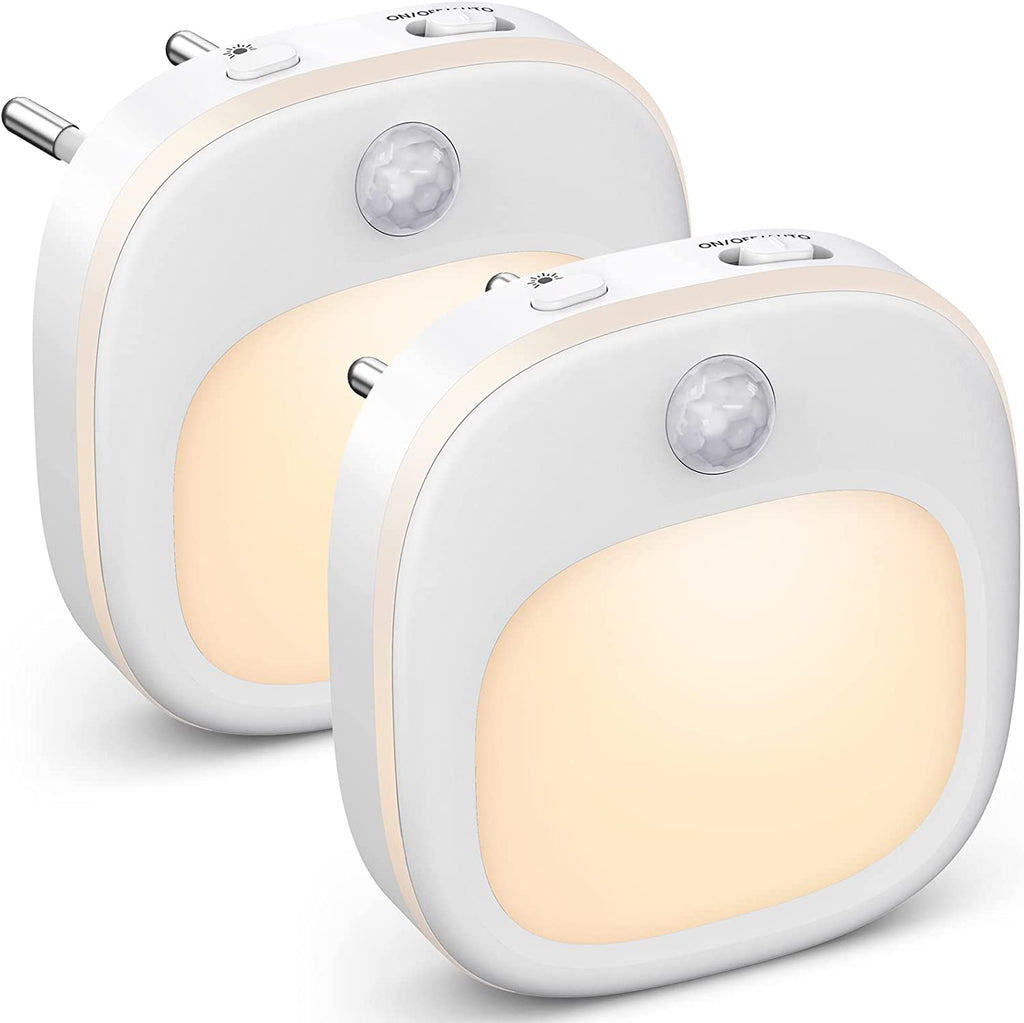Lichtsinn Pack de 2 veilleuses LED avec capteur de mouvement, 3 températures de couleur, 5 niveaux de dimmulation, LED SMD 1 W, 100-240 V, ABS et métal, pour chambre, chambre à bébé et entrée
