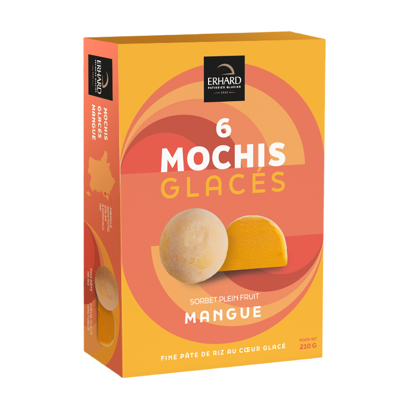 ERHARD 6 mochis glacés Mangue - 210 g