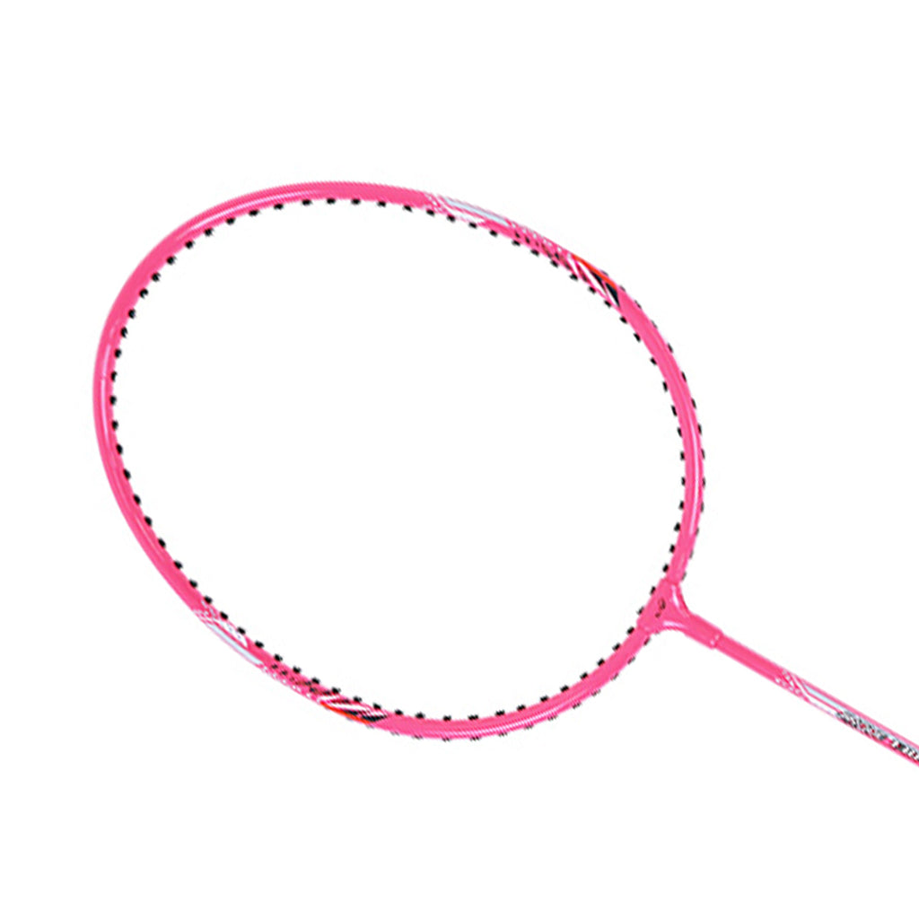 Double Fish JinQue Raquettes de badminton légères et durables Set de doubles Rose 1309 avec housse, 2 raquettes, volants non inclus