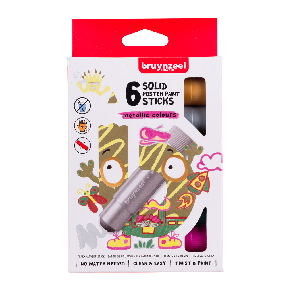 Bruynzeel Set de bâtons de gouache métallisée | 6 couleurs