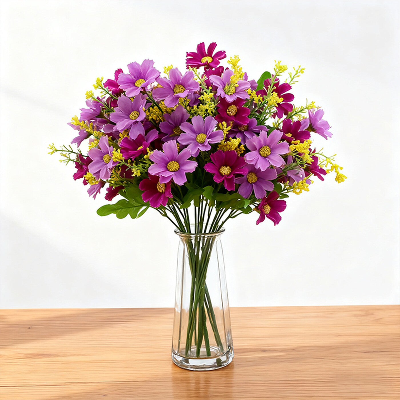 Wei's moment 6 lots de plantes artificielles pour balcon et intérieur, décoration de fleurs en plastique, plastique faux, fleurs résistantes aux UV pour tombes et jardin violet clair