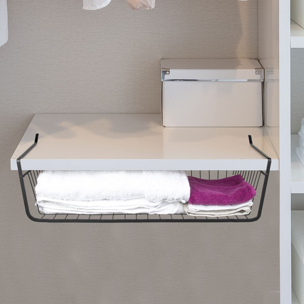 JE CHERCHE UNE IDEE Panier sous étagère en fil métallique