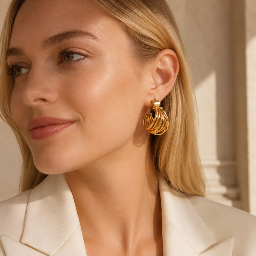 Boucles d'oreilles puces rondes en forme de C, style européen et américain, VoxorAI, toutes saisons